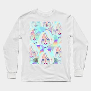 pearl girl makeup vector Long Sleeve T-Shirt